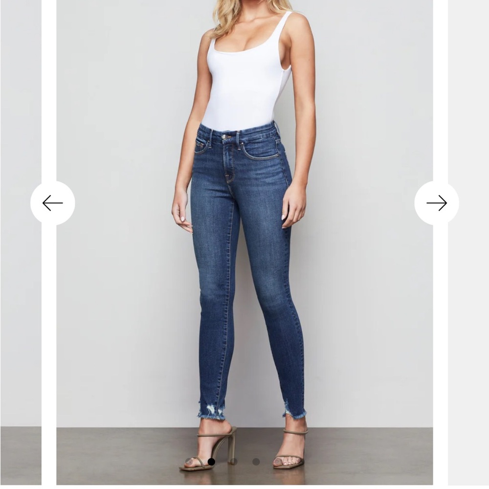 Like new! Good American Good Lega Chewed Hem Skinny 27